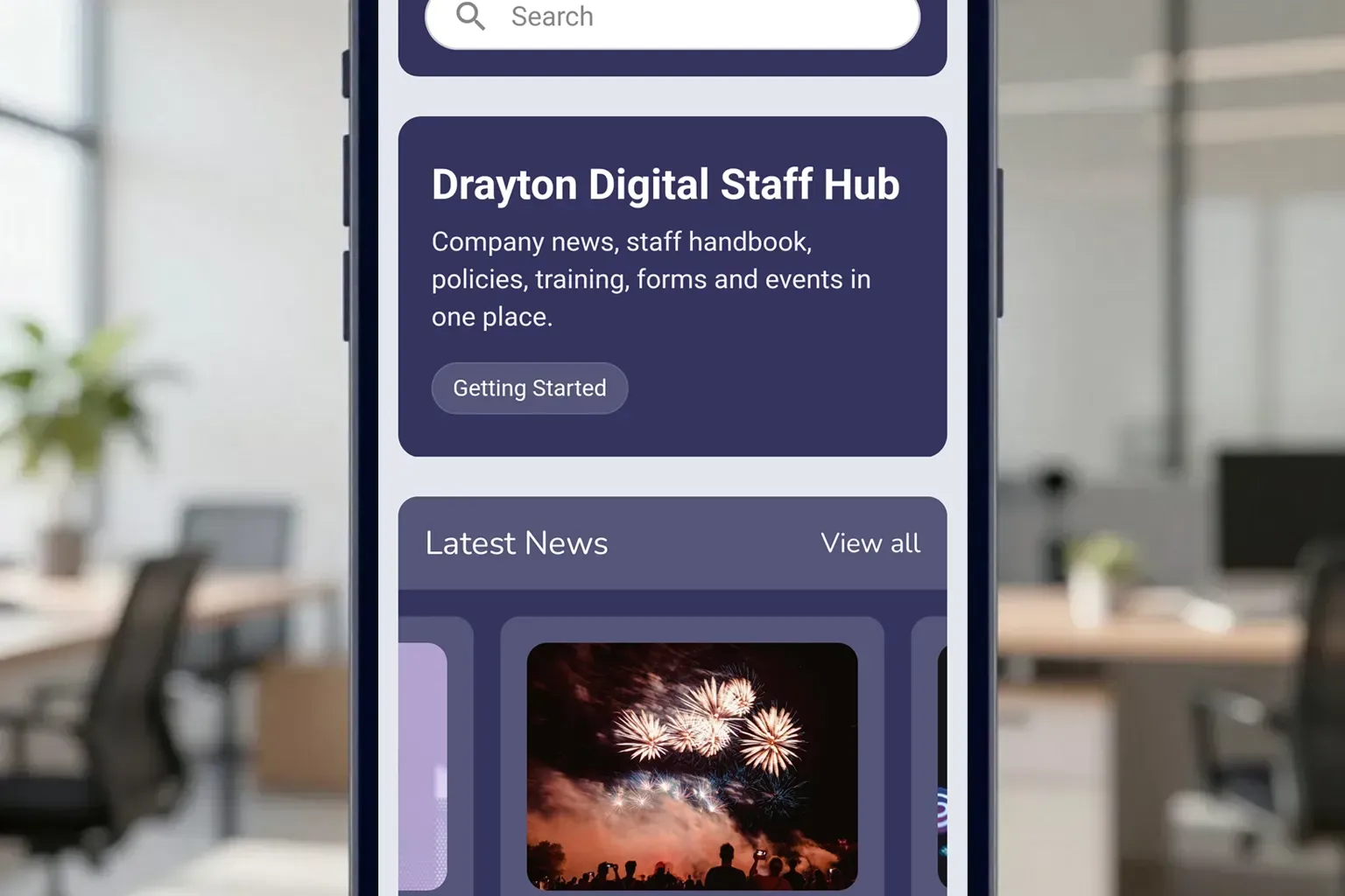 An image of our staff hub mobile app