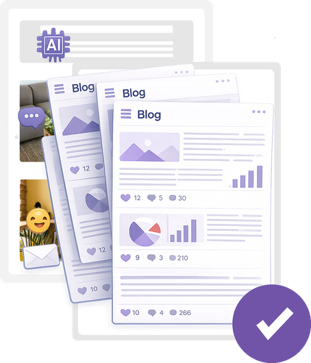 Blog screens that have been created by AI