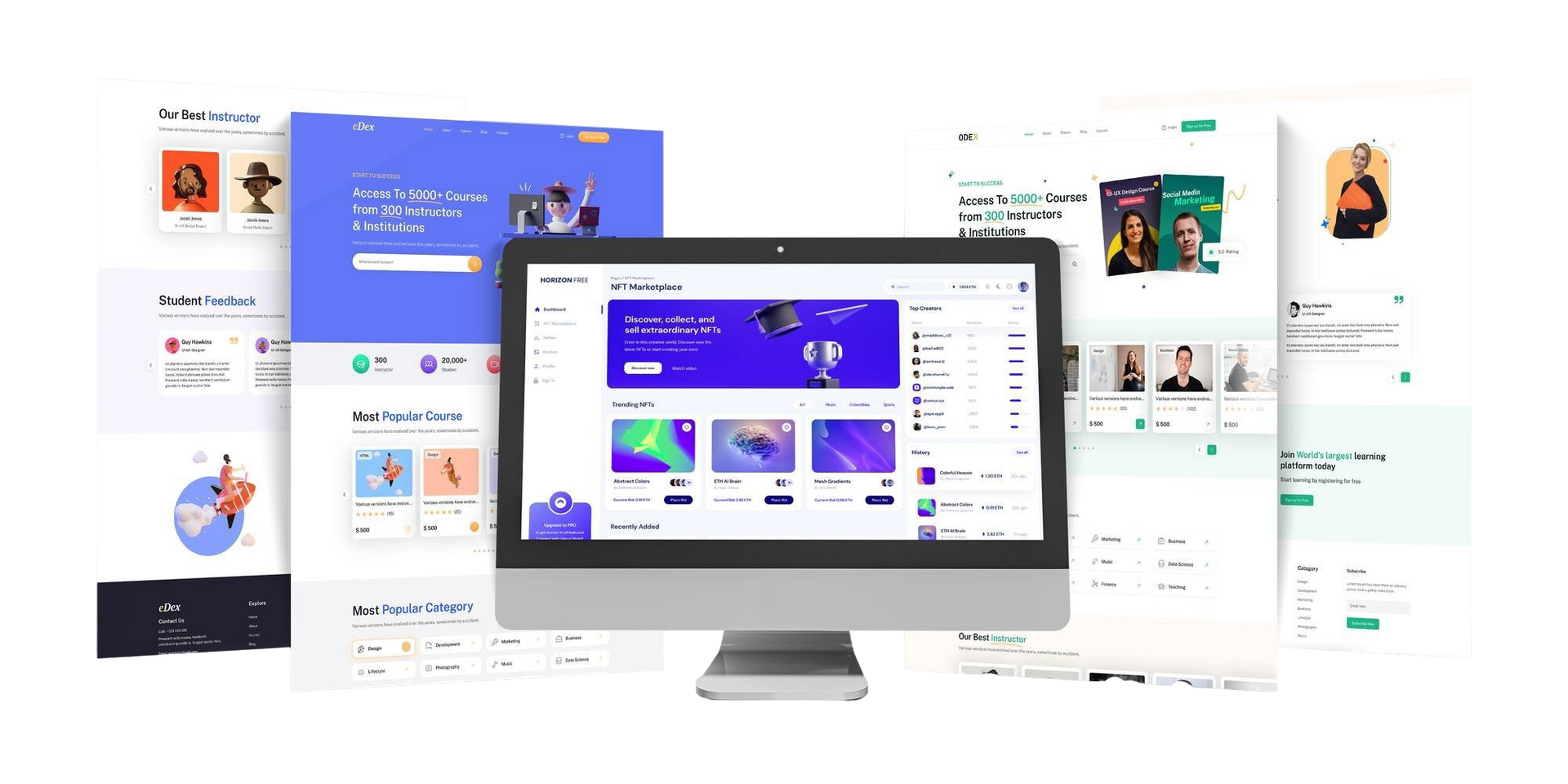 screen surrounded by websites