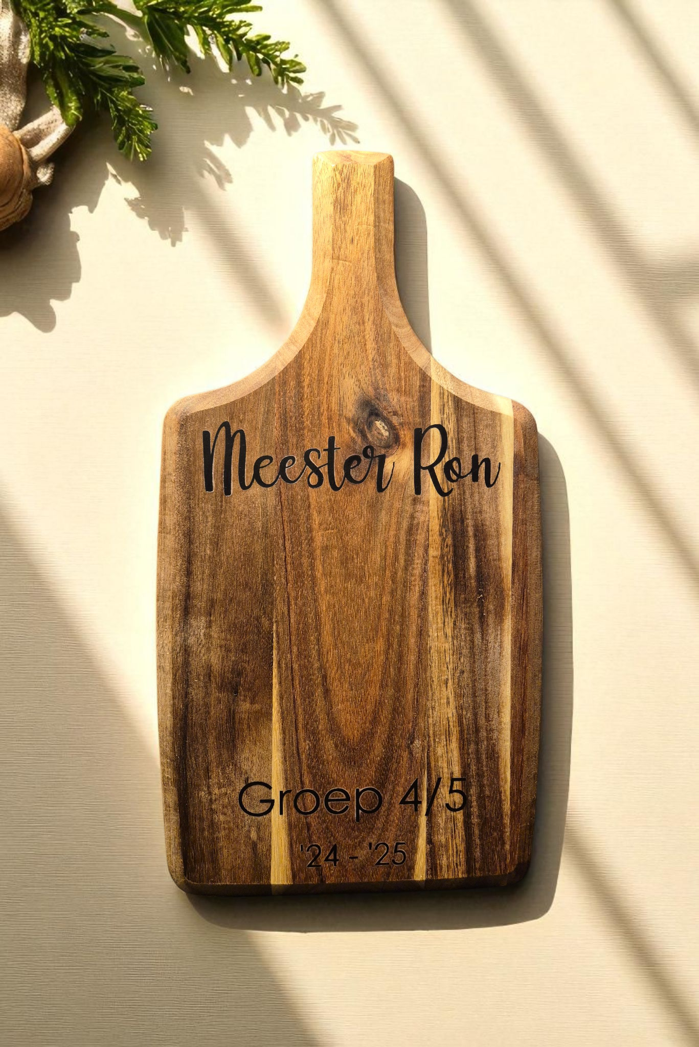 Houten snijplank gegraveerd met