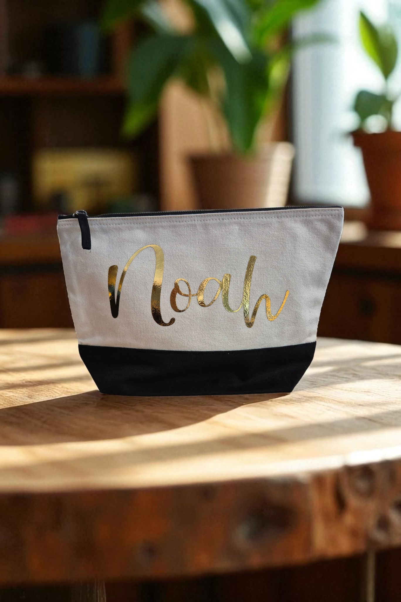 Make-uptasje van canvas met de naam 