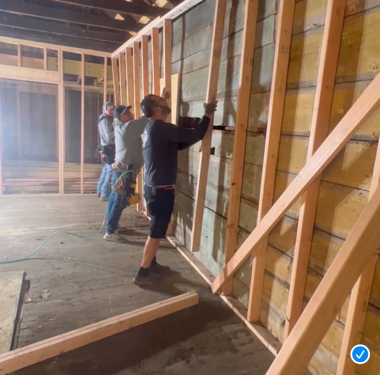 Professional contractor remodeling a kitchen.