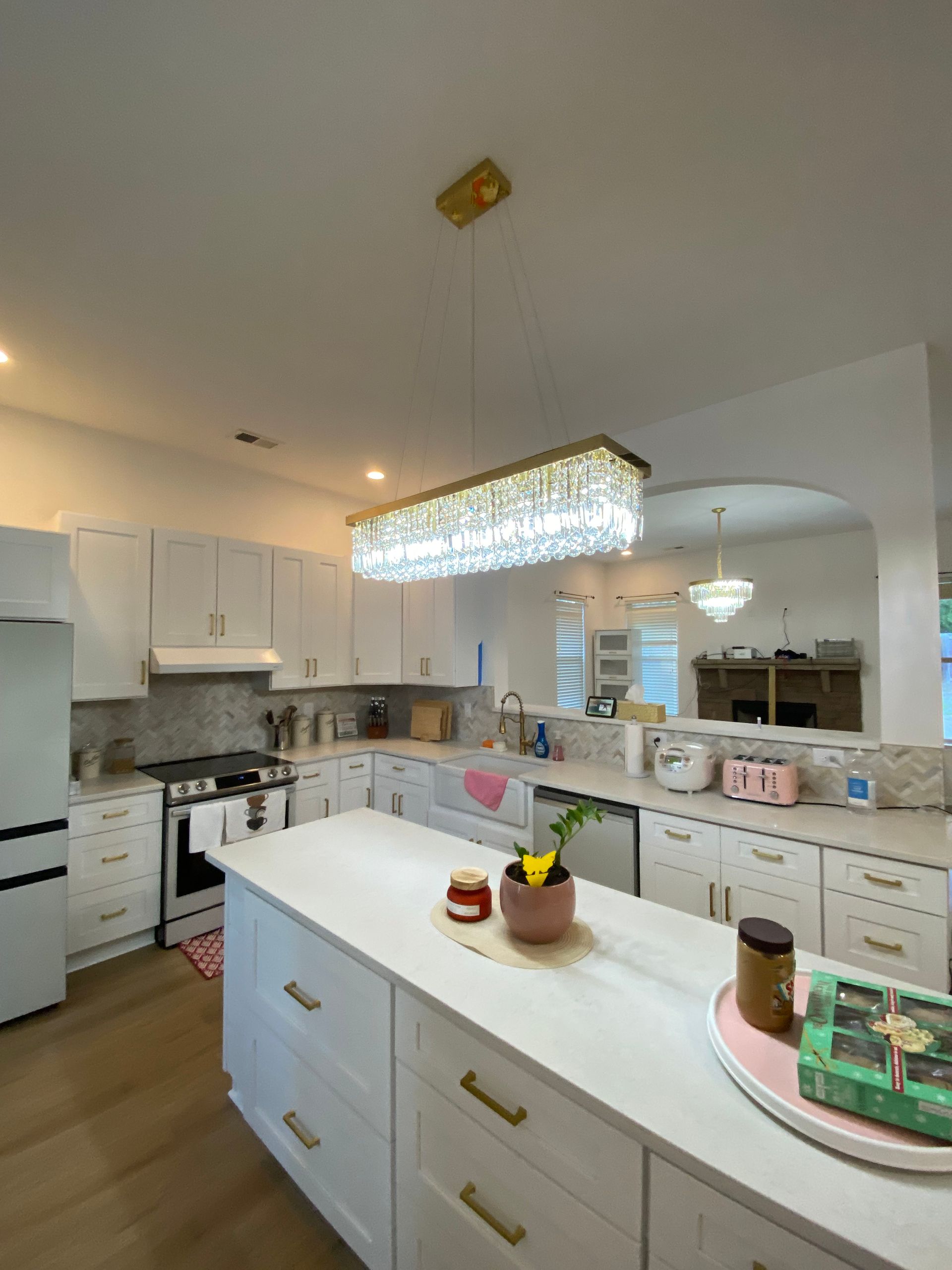 Professional contractor remodeling a kitchen.