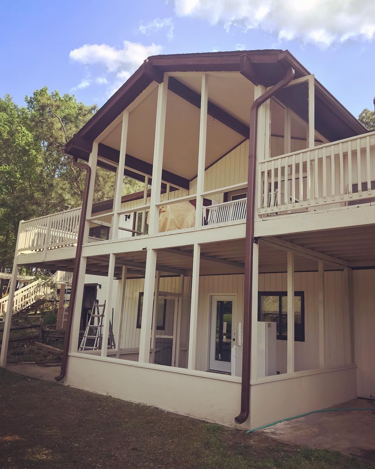 Painting services for outdoor deck and balcony.