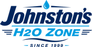 Johnston's H2O Zone logo in blue with a water droplet and “Since 1999” text