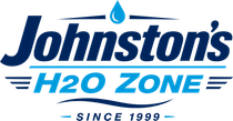 Johnston's H2O Zone logo in blue with a water droplet and “Since 1999” text