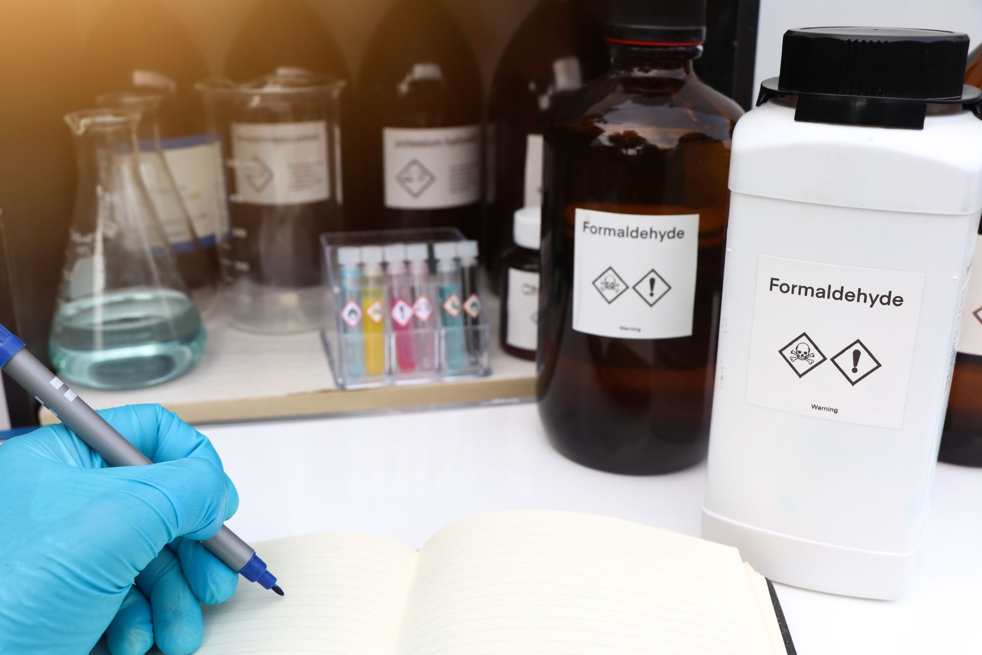 Formaldehyde and other chemicals in a clinical setting