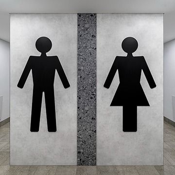 A male and female toilet sign — The Right Toilet Co In Unanderra, NSW