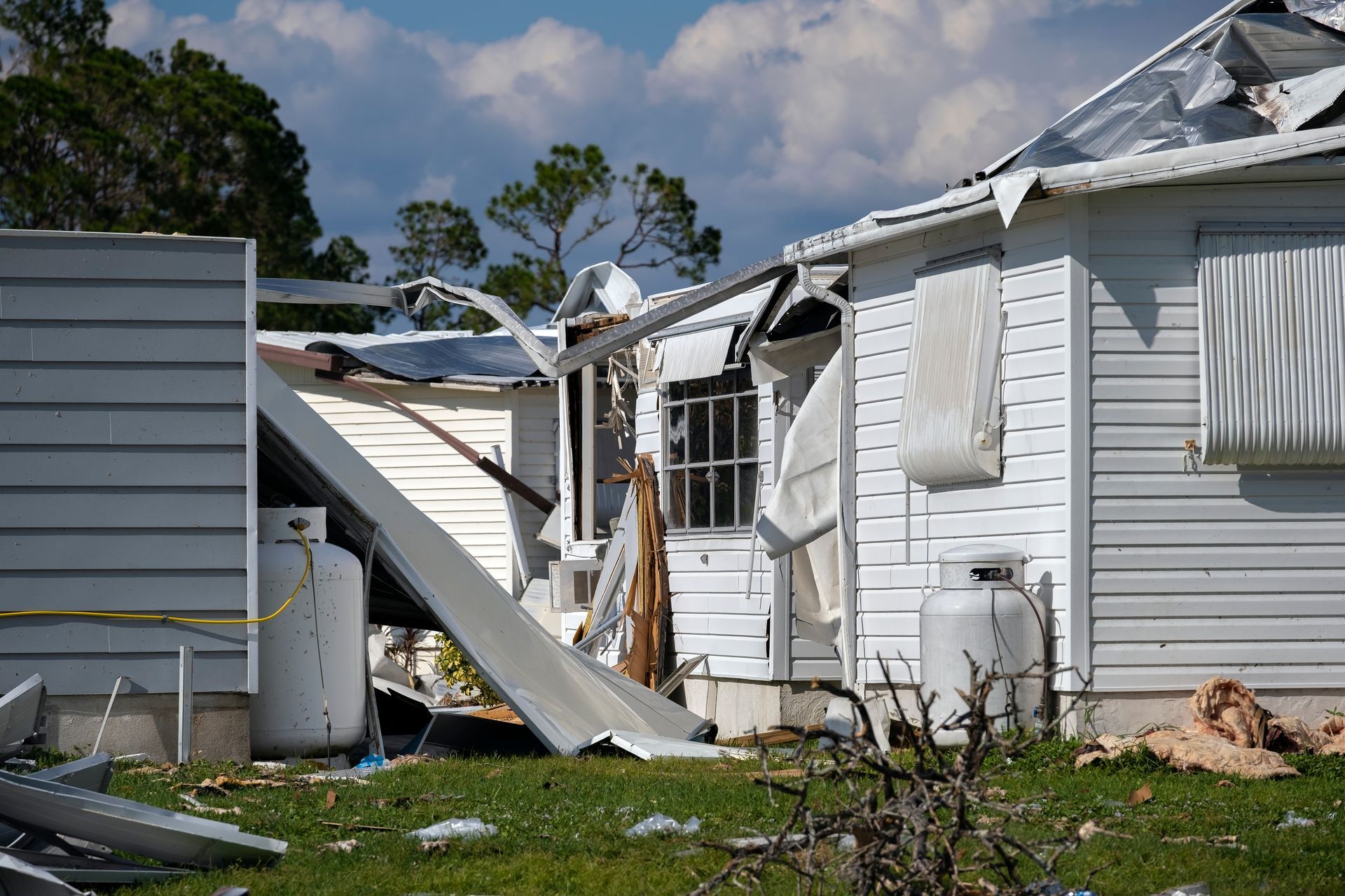 Badly Damaged House From Storm