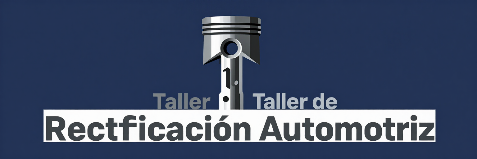Blue logo for Taller de Rectificación Automotriz with a piston and wrench icon