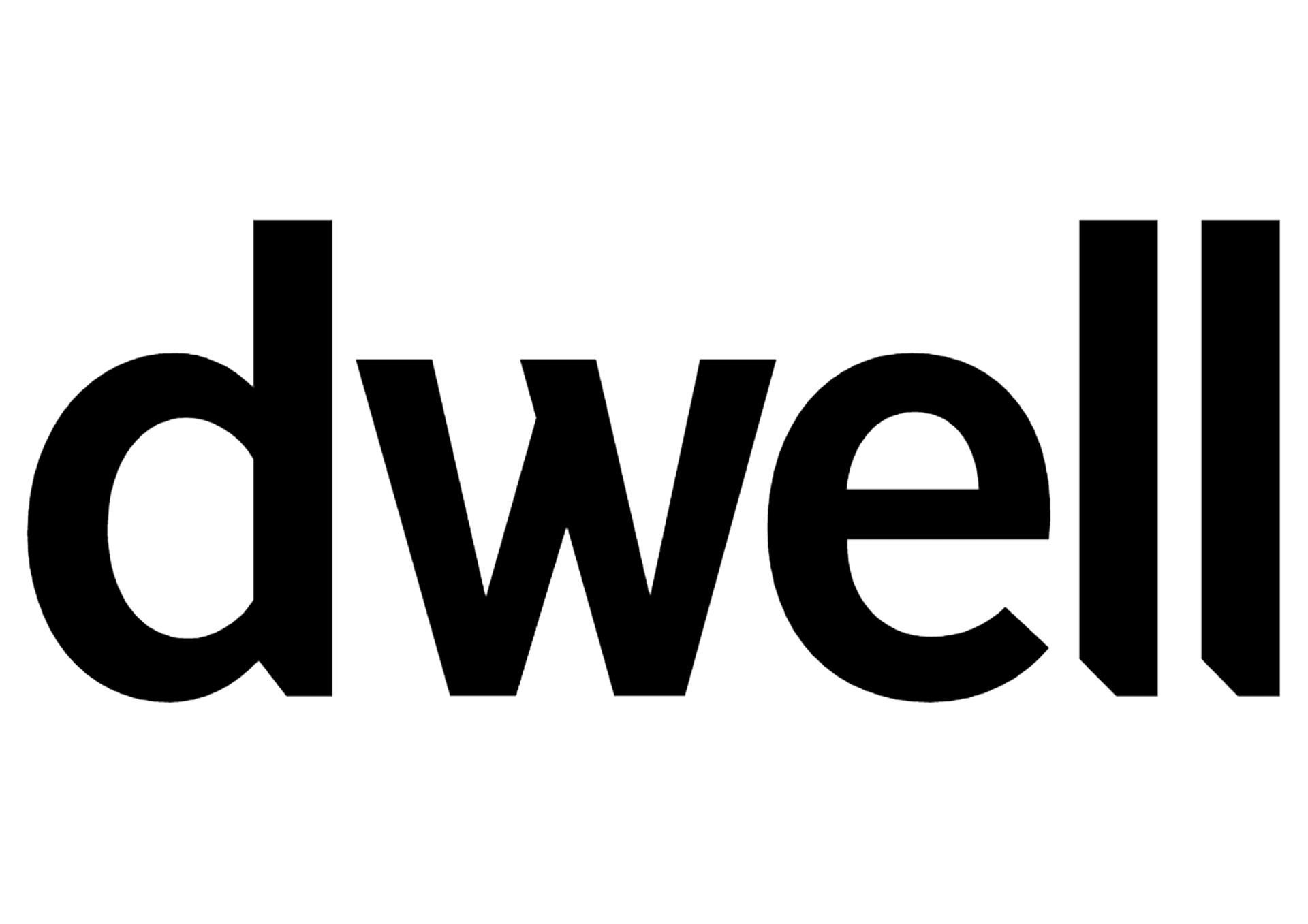 Black lowercase wordmark “dwell” on a white background