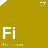 Gold square tile with white “Fi,” number 07, and “Financialavv” text