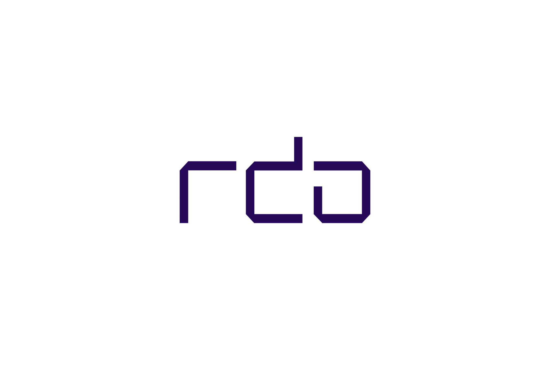 Purple stylized “rdo” logo on a white background