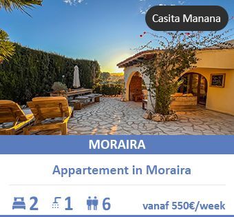 Costa Blanca vakantie appartement in Moraira: zwembad en uitzicht