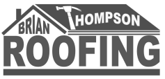 Brian Thompson Roofing logo in black and white with a stylized roof icon.