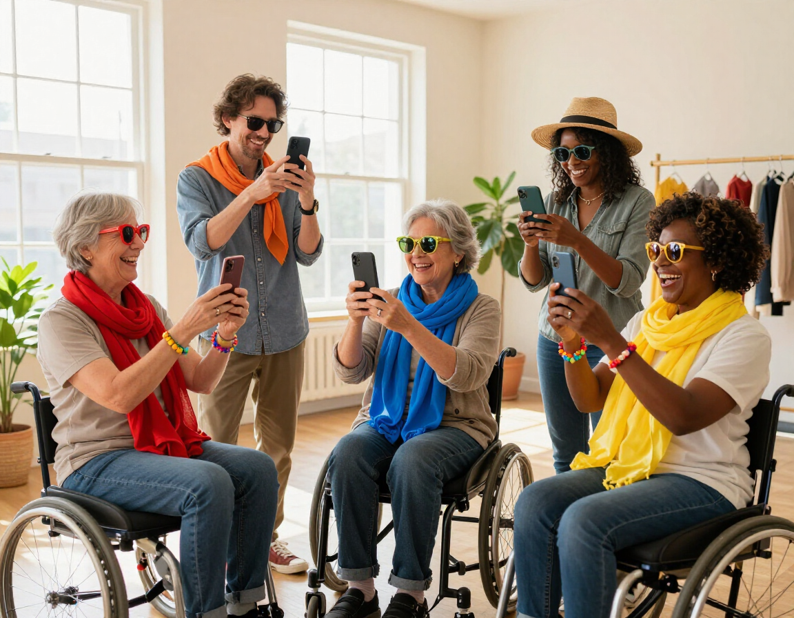 Adults exploring personal style and expression together