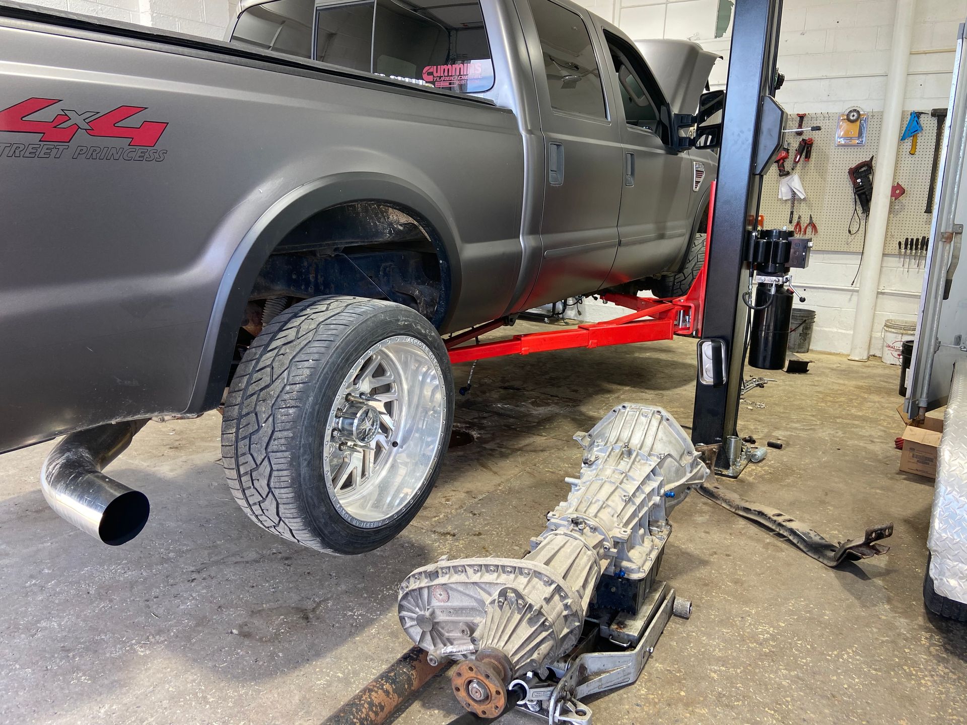 Diesel truck maintenance.