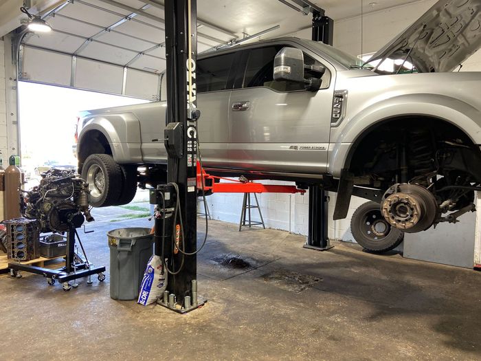 Diesel truck maintenance.