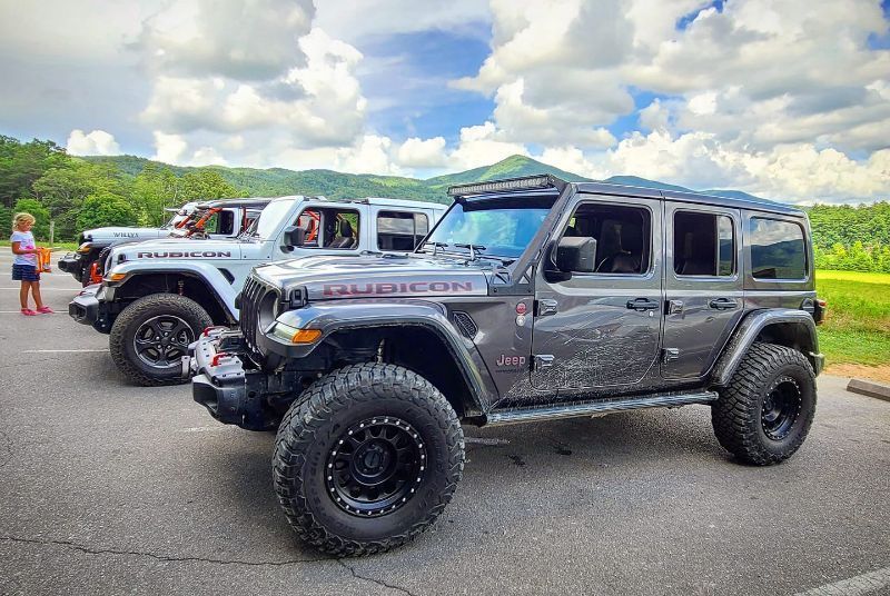 Three Rubicon Jeeps