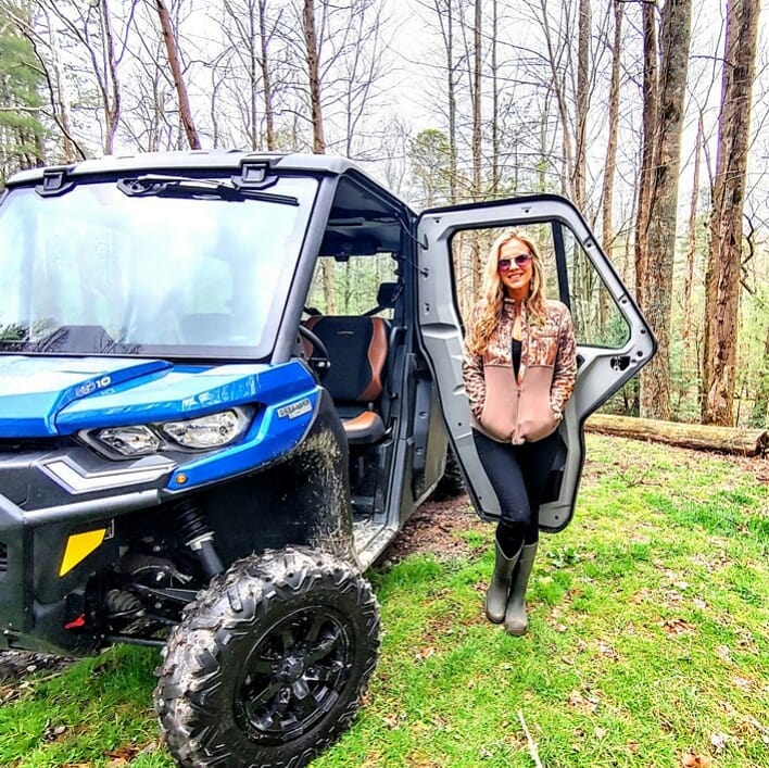 Girl with blue UTV