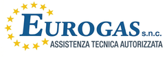 Logo Eurogas snc con testo blu e stelle gialle, recante la scritta “ASSISTENZA TECNICA AUTORIZZATA”