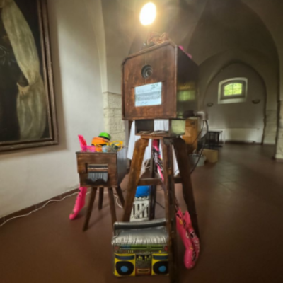 Retro-Fotobox bei einer Hochzeit im Schlosshotel Schkopau