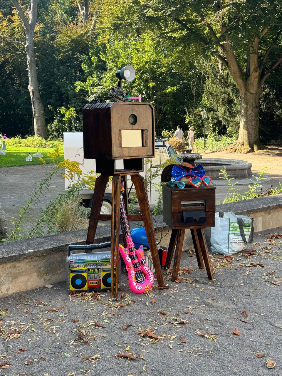 Fotobox im Retrolook in Teutschenthal im Schloss zu eine Hochzeit mit Drucker