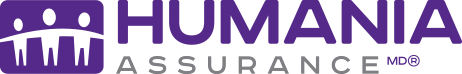 Logo Humana Assurance violet et gris avec une icône représentant trois personnes et le nom de la marque