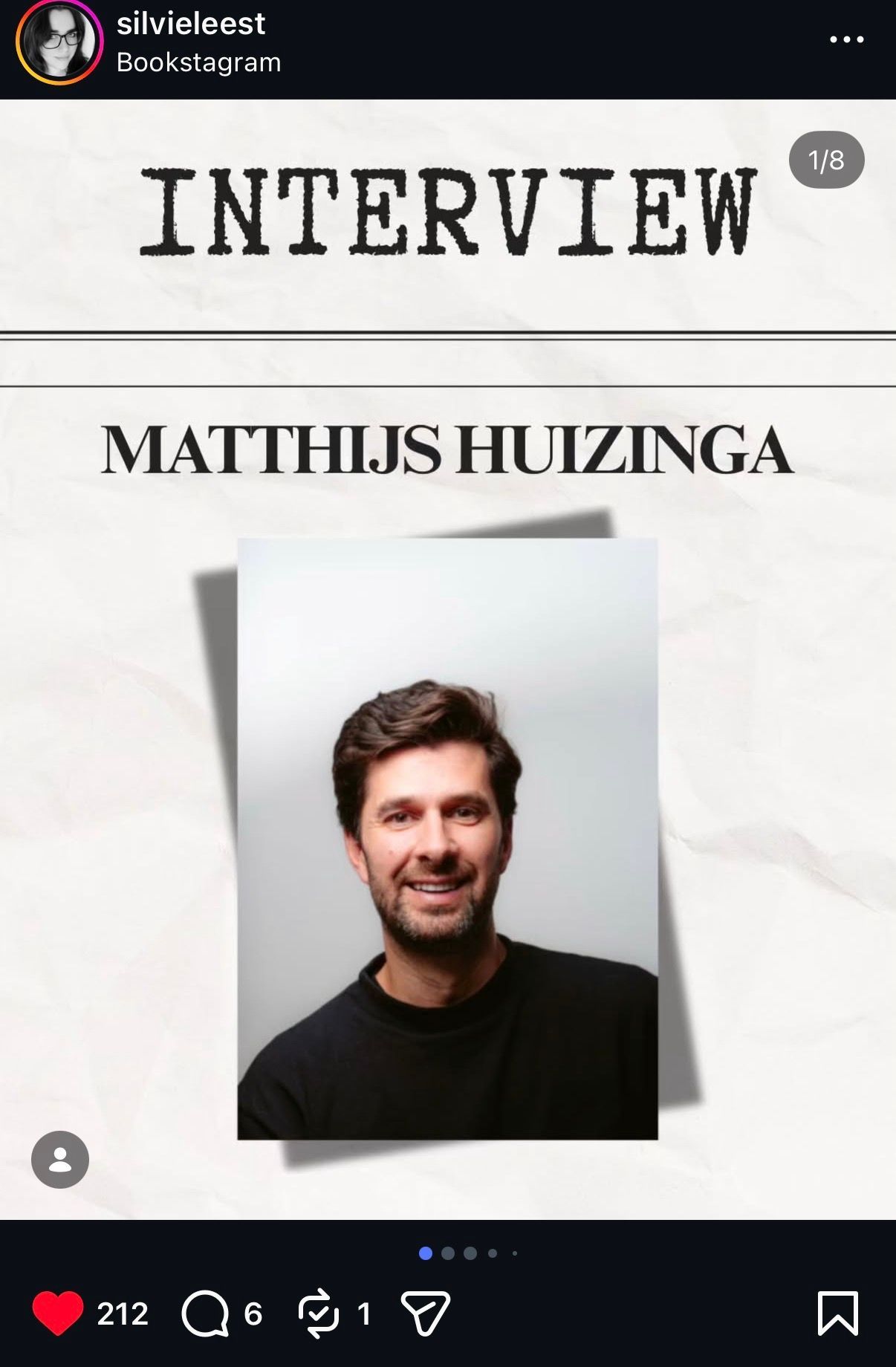 Interview met een portret van Matthijs Huizinga op een witte achtergrond.