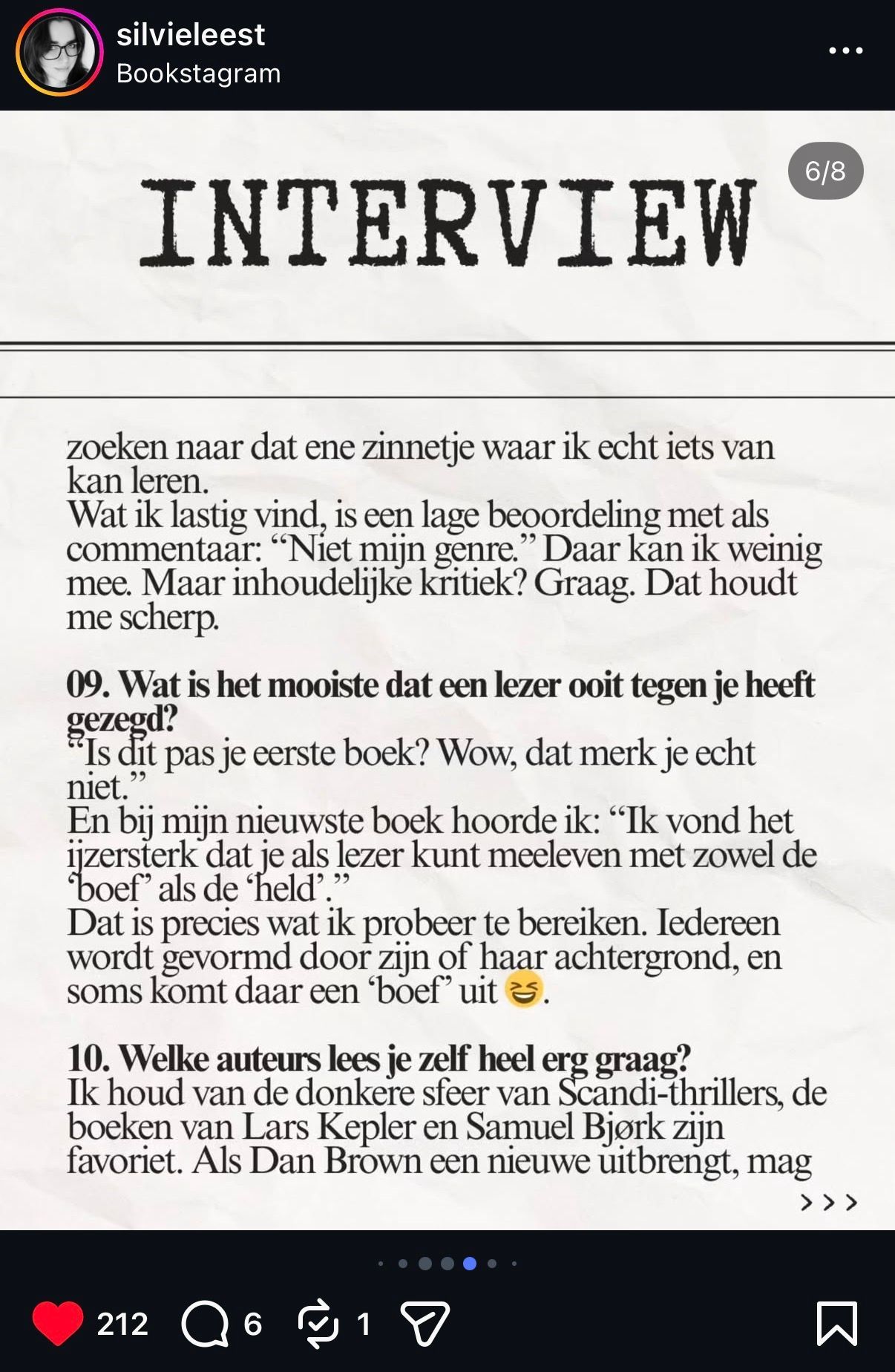 Instagram-bericht met de titel 