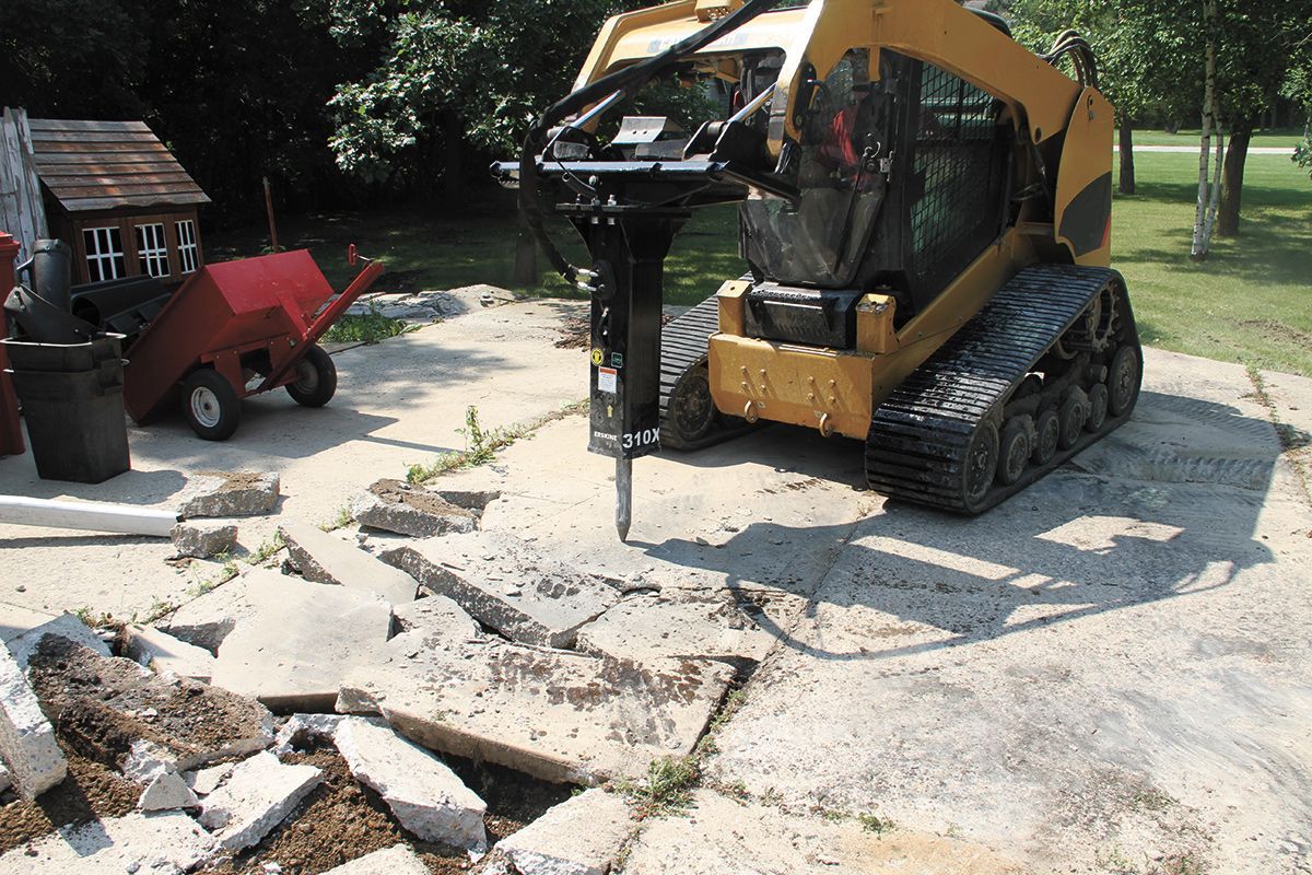 Breaking up and disposing of concrete at a home in Georgetown, TX.