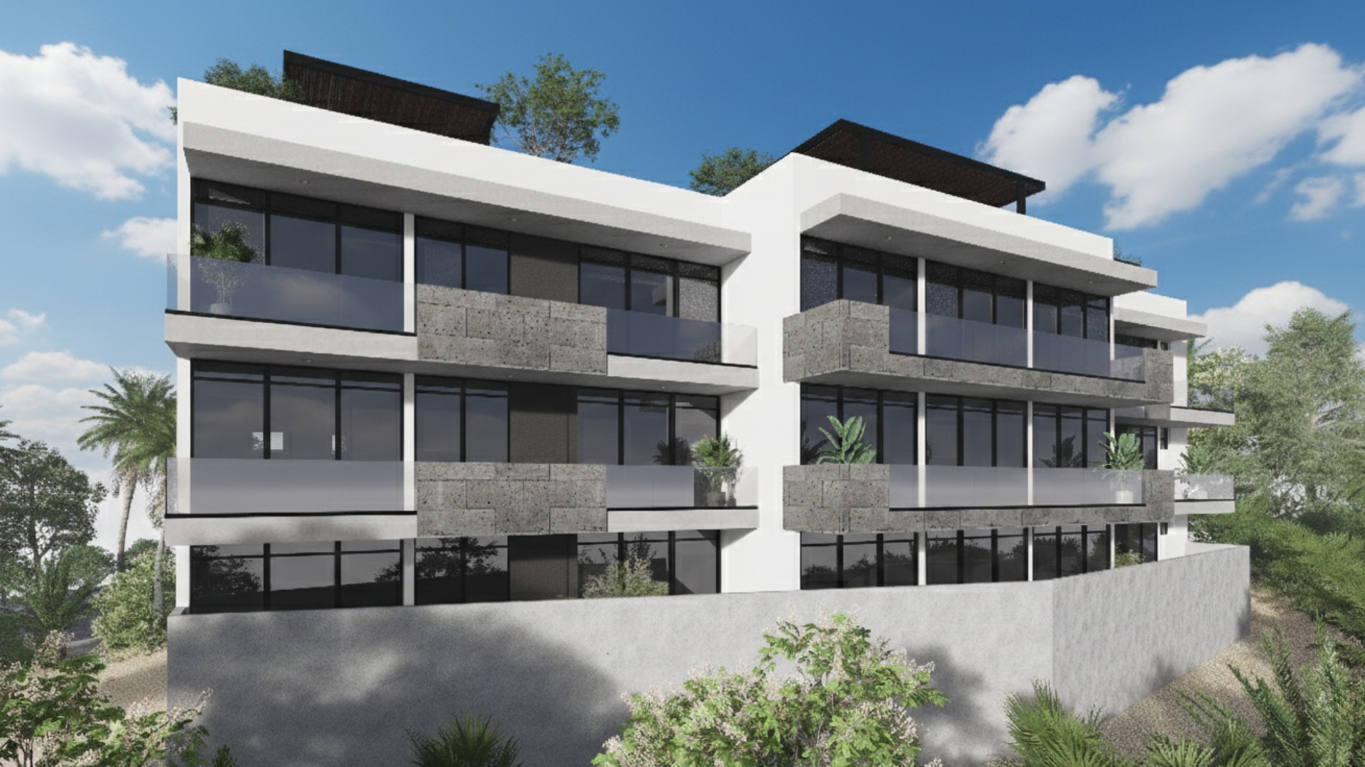 Fachada en perspectiva para mar de plata para departamentos en TIjuana