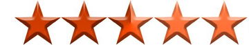 Five orange stars indicating a five-star rating