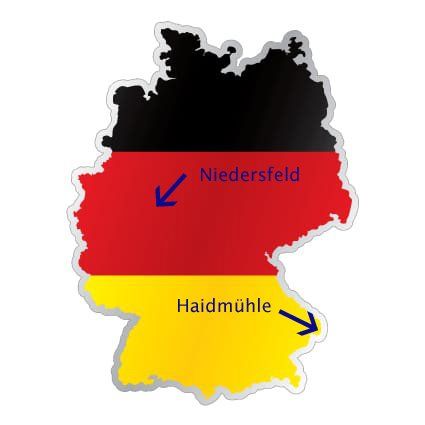 Map of Germany with flag colors. 