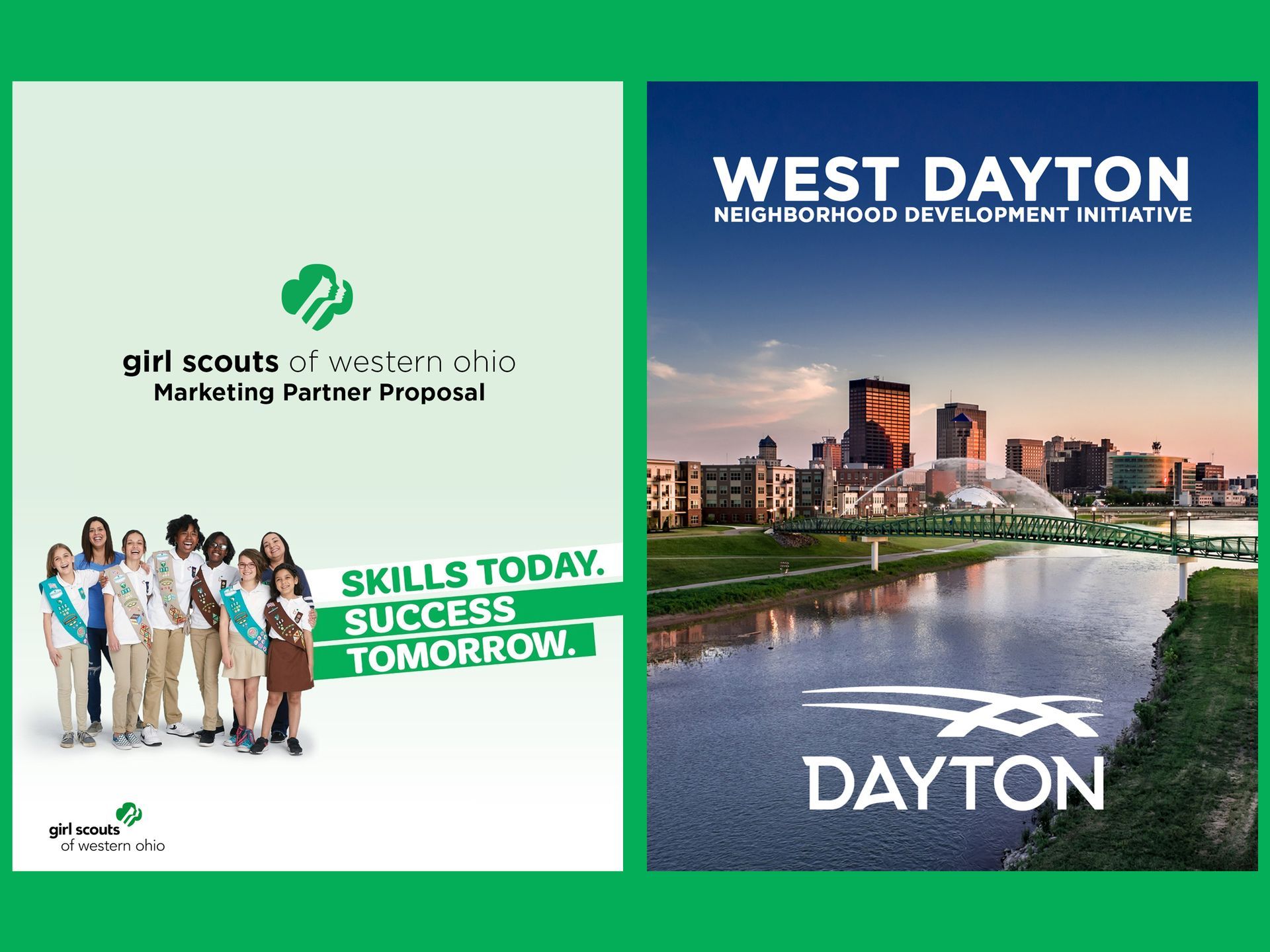 Two posters for west dayton and girl scouts of america