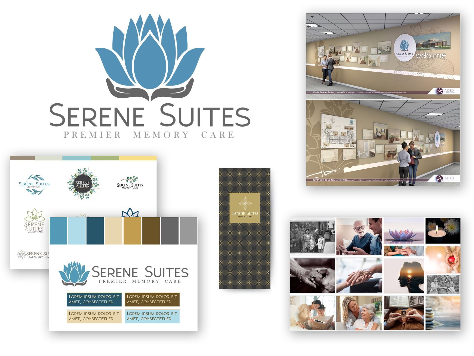 A logo for serene suites premier memory care