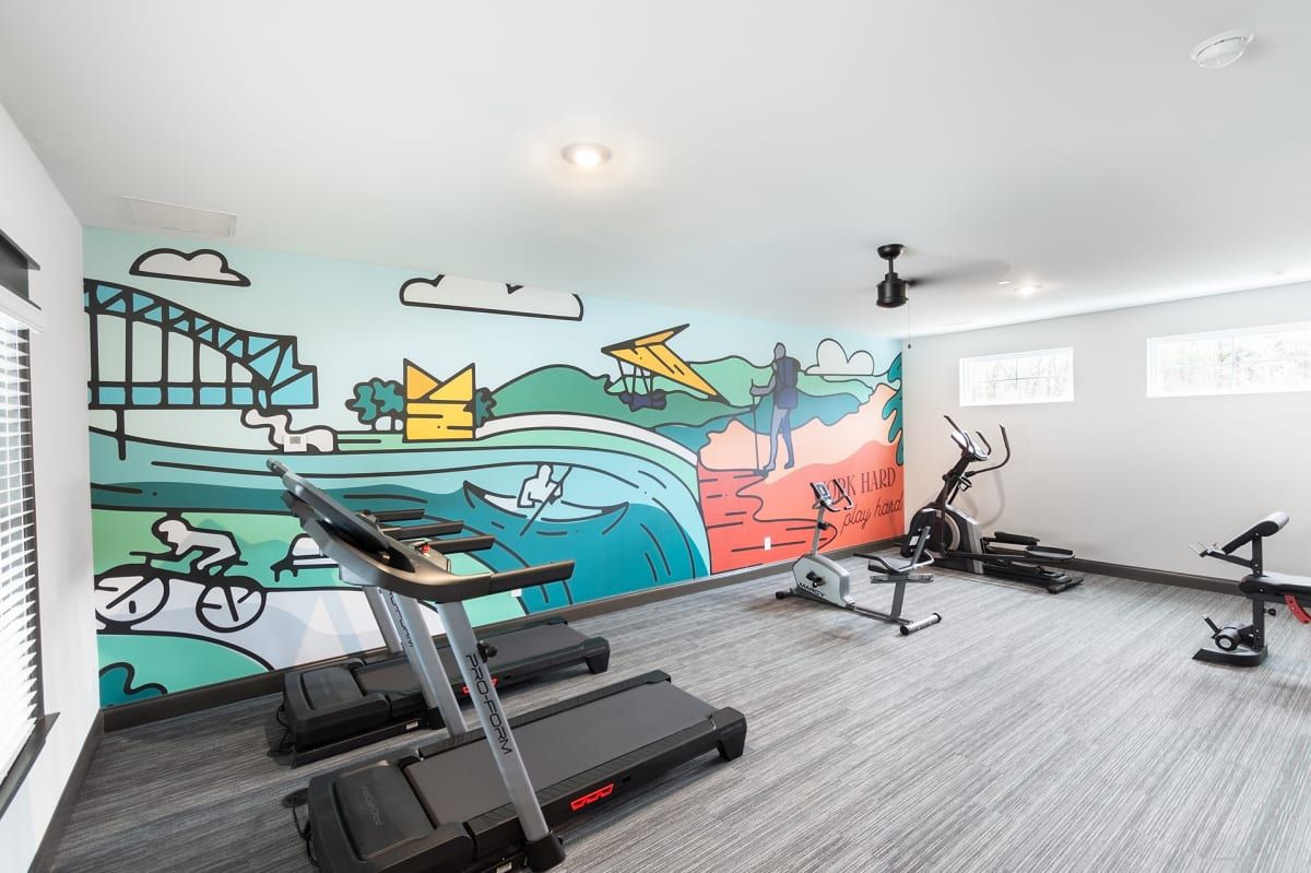 Fitness Center featuring Strength & Cardio Equipment at The Indigo Apartments in Chattanooga, TN.