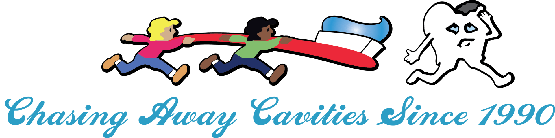 A logo for chasing away cavities since 1990