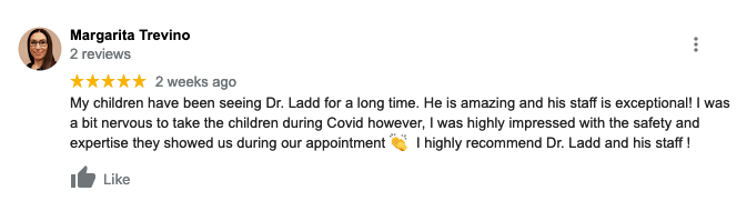A woman is giving a review of a doctor on a facebook page.