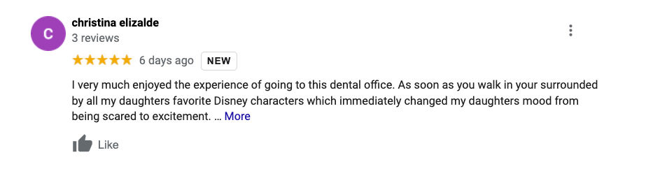 A blurred image of a person 's review on a google review page.