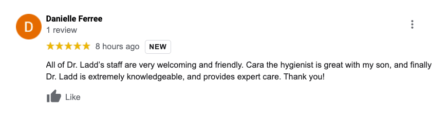 A blurred image of a google review for a doctor.