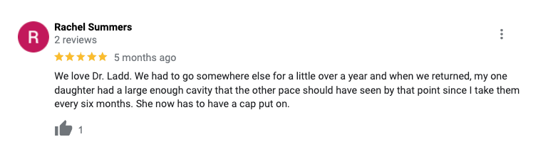 A screenshot of a facebook review for a doctor.