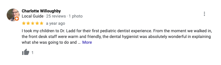 A screenshot of a review on a google review page.