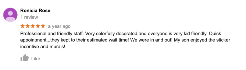A blurred image of a person 's review on a google review page.
