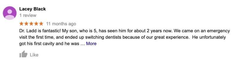 A blurred image of a person 's review on a google review page.