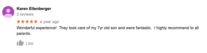 A screenshot of a review on a google review page.