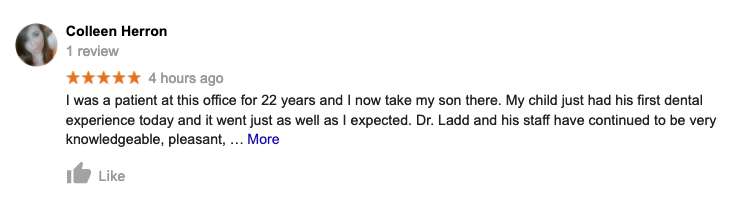 A blurred image of a person 's review on a google review page.