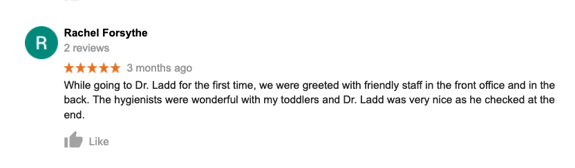 A blurred image of a google review for a doctor.
