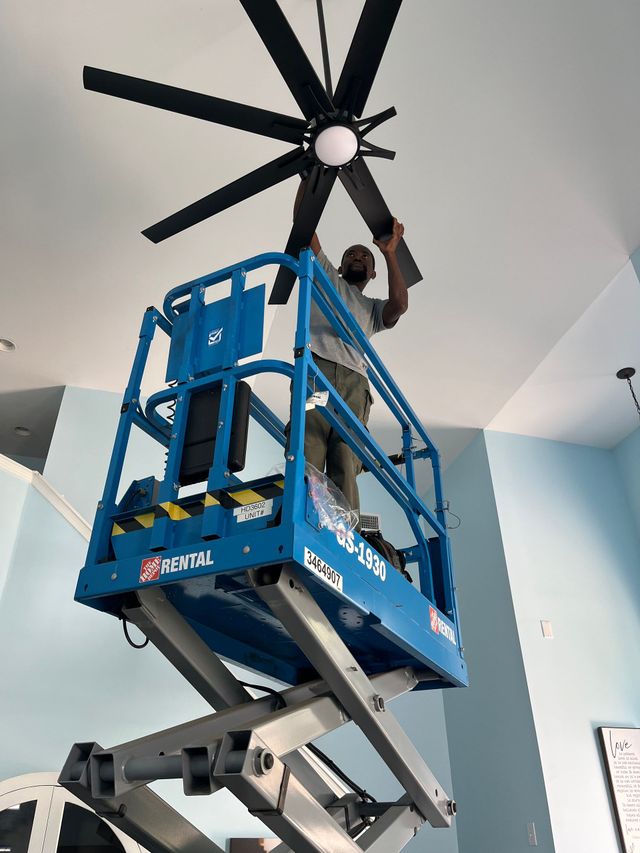 High Ceiling Fan Install in Locust, NC