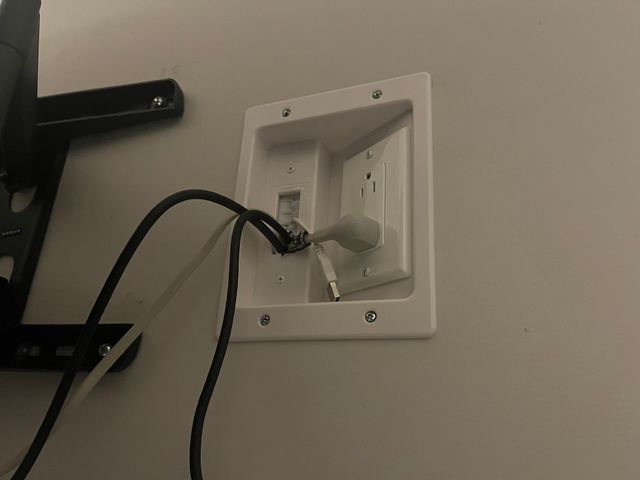 Recessed TV outlet in Salisbury, NC